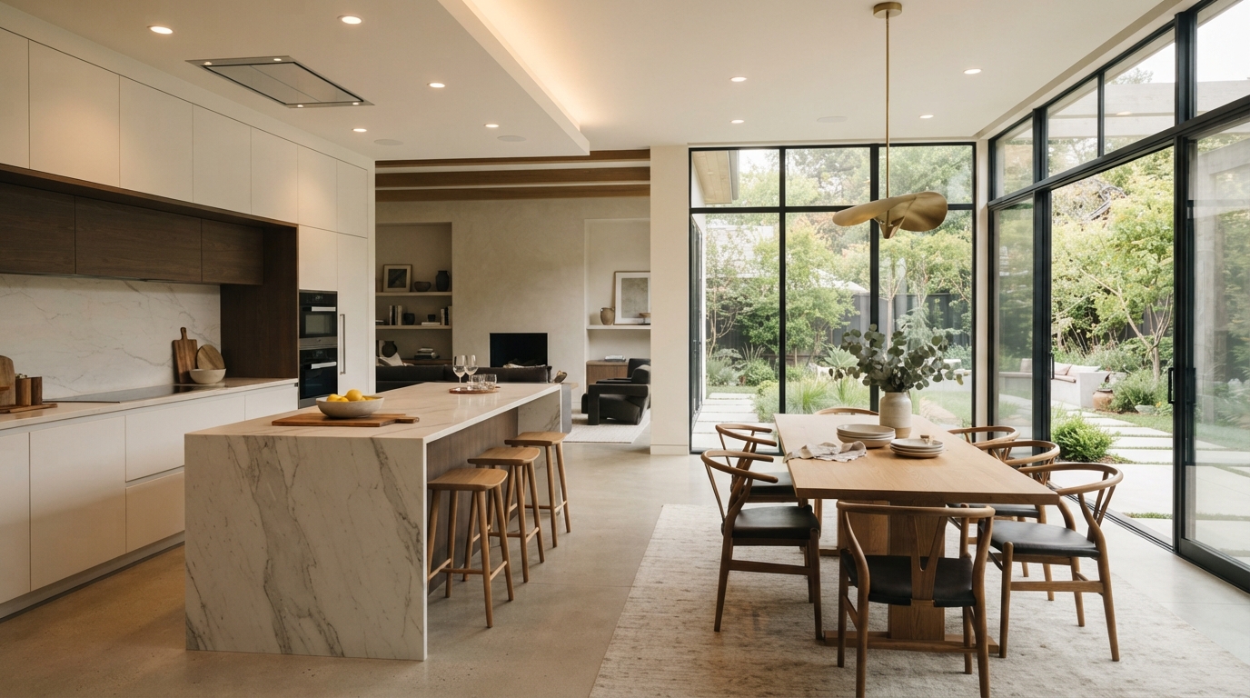 Close-up of high-end architectural materials in a design studio