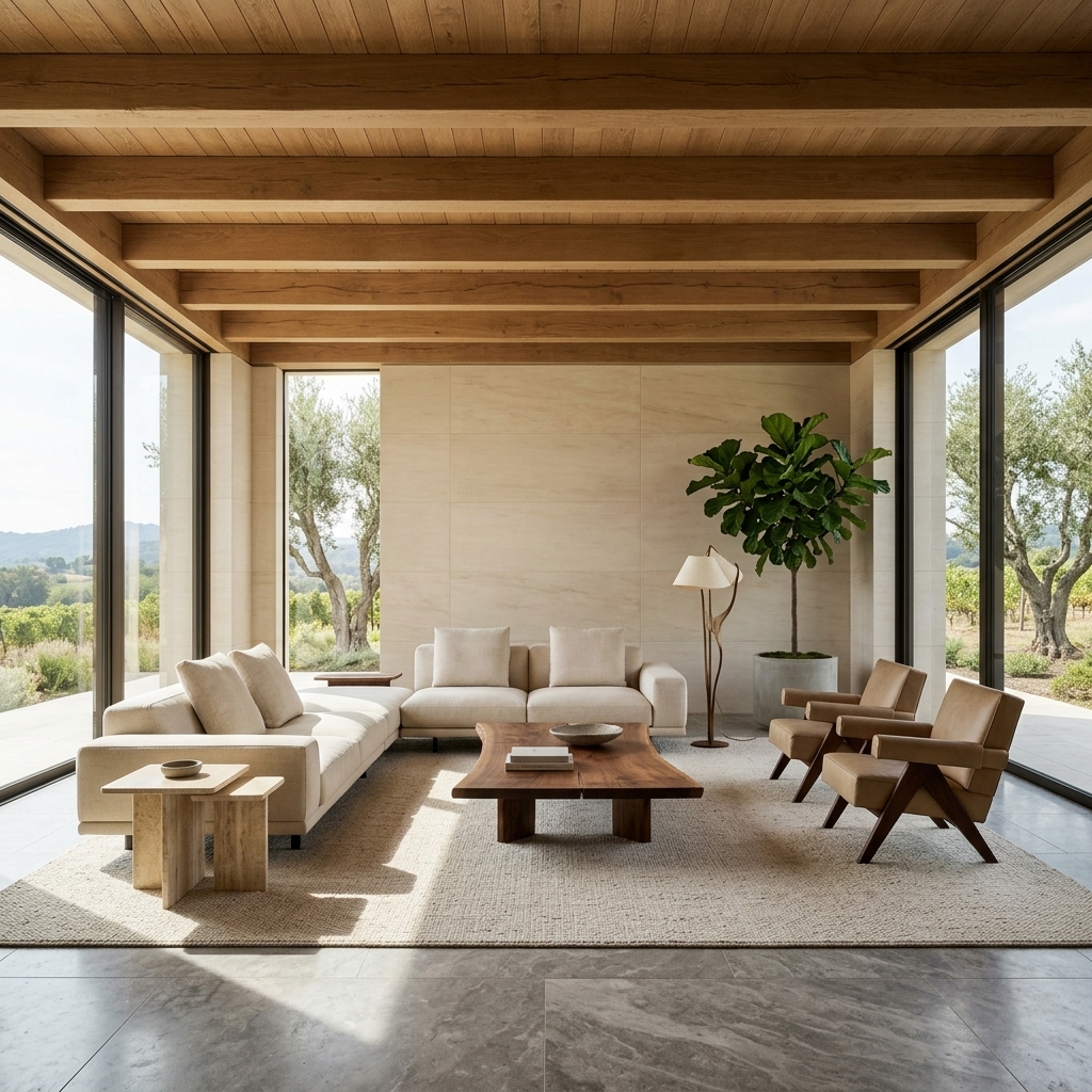 Sophisticated residential interior flooded with natural daylight